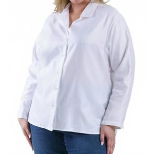 NEW JILL MCGOWAN kat shirt in white herringbone